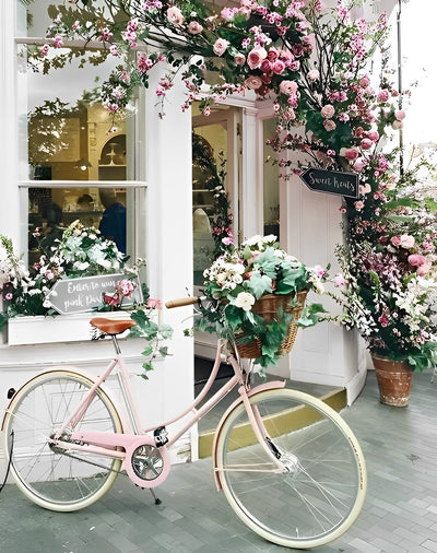 Fahrrad vor dem Blumenladen Diamond Painting