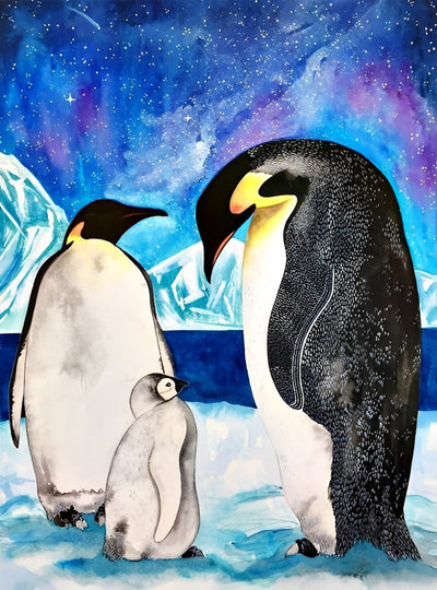 Familie der Pinguine Diamond Painting