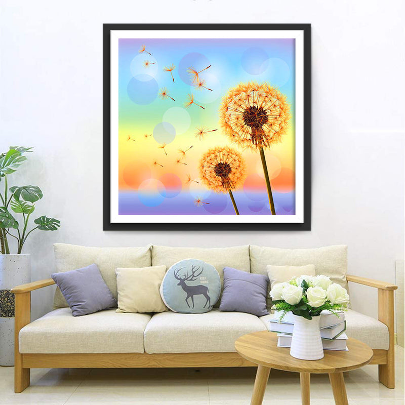 Fantastische gelbe Pusteblumen Diamond Painting