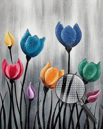 Farbige abstrakte Tulpen Diamond Painting