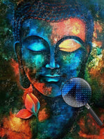 Farbige Buddhafigur und Blume Diamond Painting