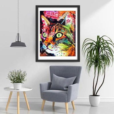 Farbige Katze Diamond Painting