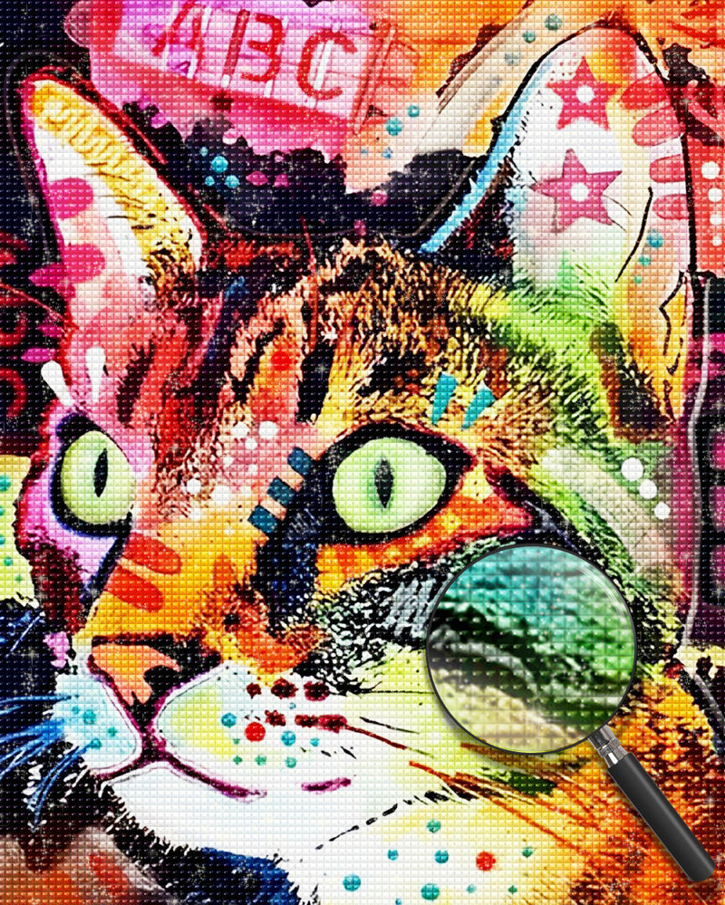 Farbige Katze Diamond Painting