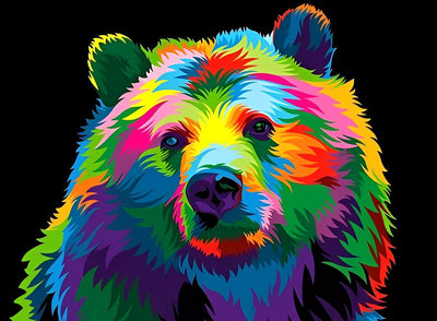 Farbiger Bär Diamond Painting