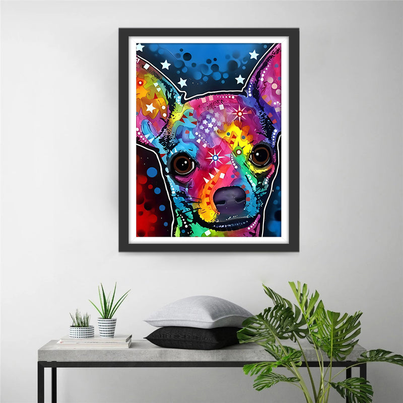 Farbiger Chihuahua-Hund Diamond Painting