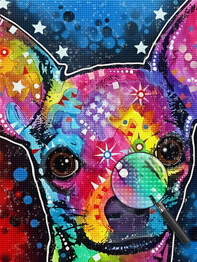 Farbiger Chihuahua-Hund Diamond Painting