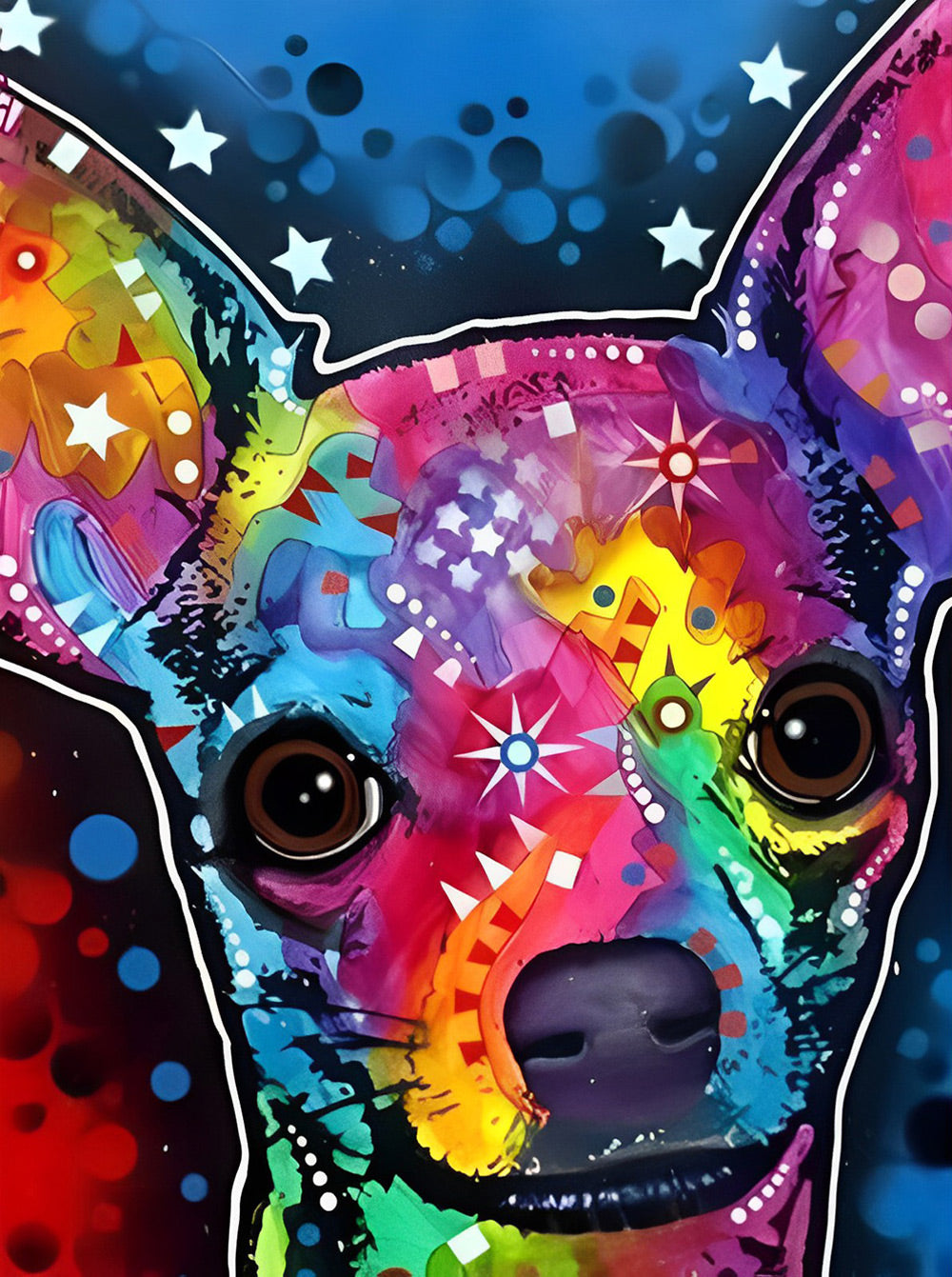 Farbiger Chihuahua-Hund Diamond Painting