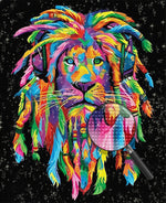 Farbiger Löwe im Dunkeln Diamond Painting
