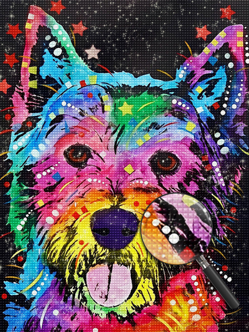 Farbiger Yorkshire Terrier Diamond Painting