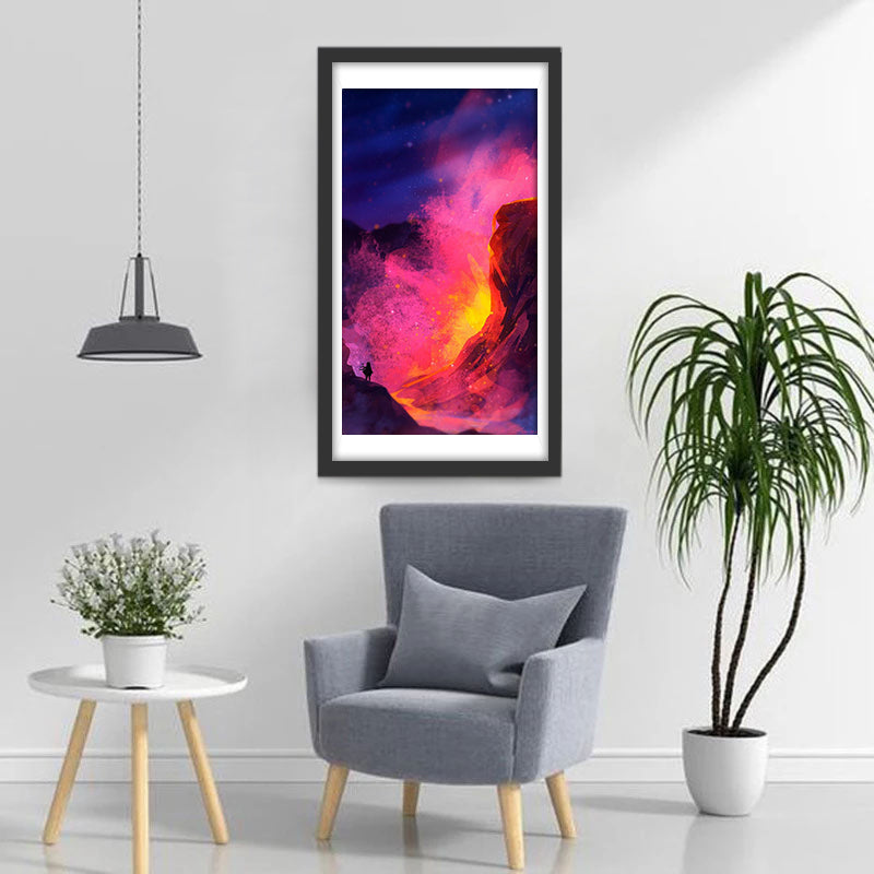 Feuer Berg Diamond Painting