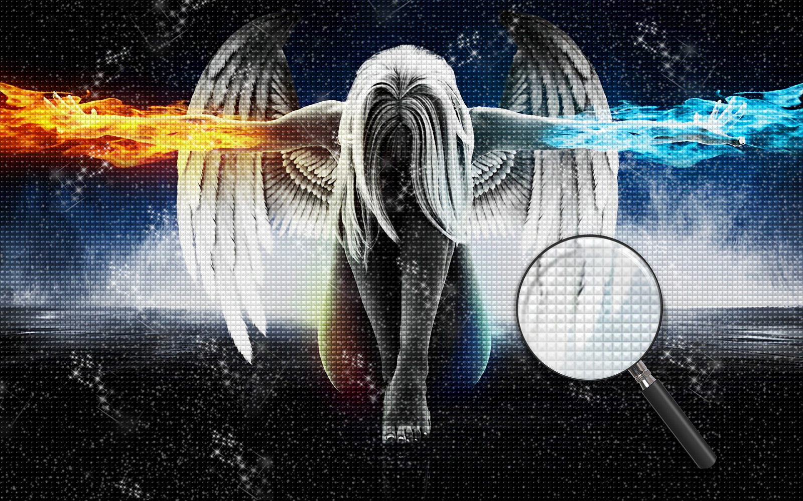 Feuer Eis Engel Diamond Painting