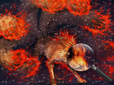 Feuer-Fuchs mit neun Schwänzen Diamond Painting