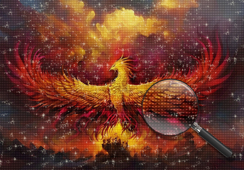 Feuer-Phönix und Wolken Diamond Painting