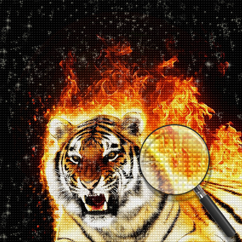 Feuer-Tiger Diamond Painting