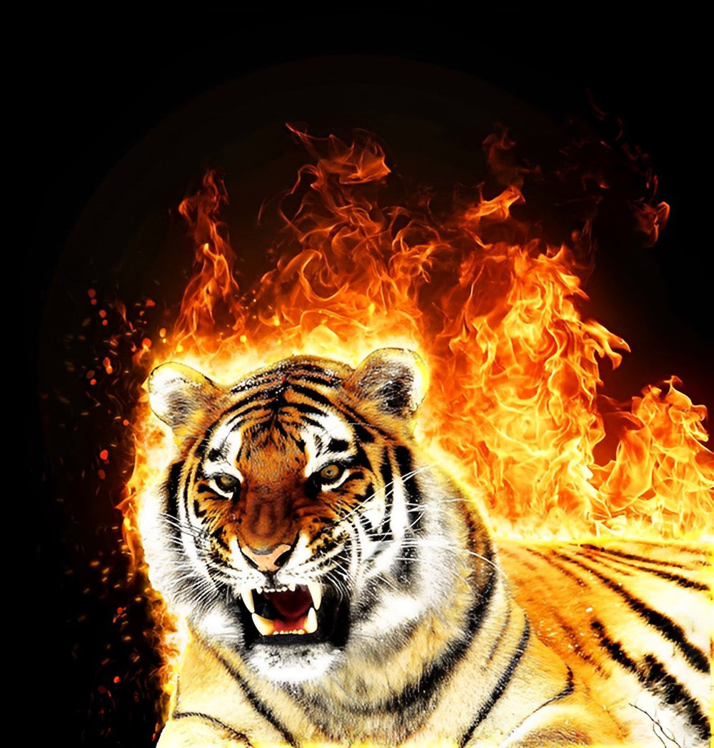 Feuer-Tiger Diamond Painting