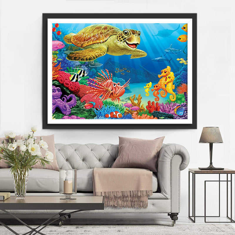 Fische und Schildkröte Diamond Painting