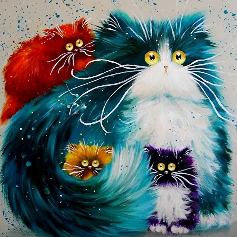 Flauschige fette Katzen Diamond Painting