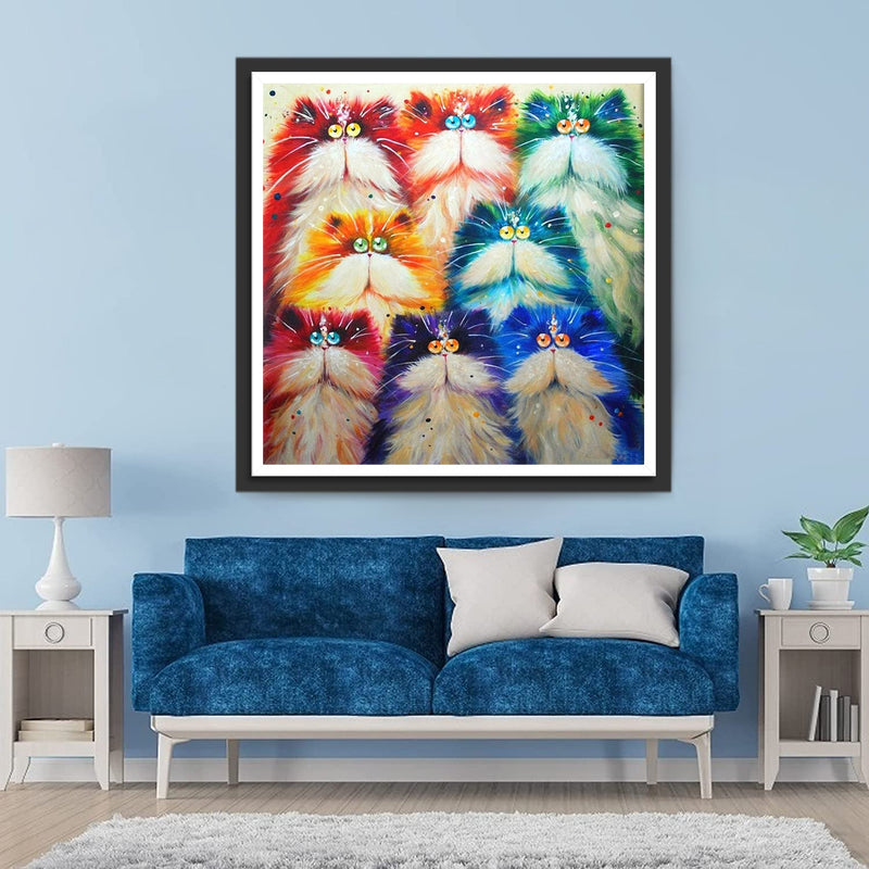 Flauschige Katzenfamilie Diamond Painting