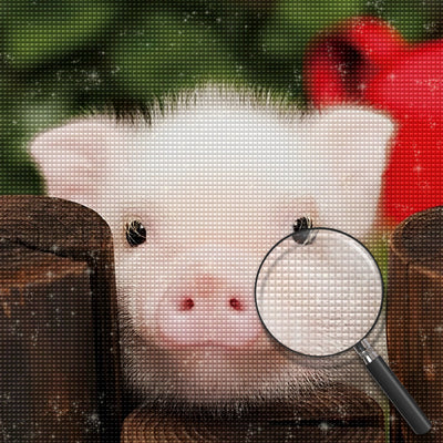 Flauschiges süßes Schwein Diamond Painting