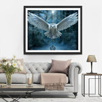Fliegende weiße Eule Diamond Painting