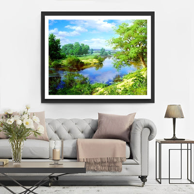 Fluss im Wald Diamond Painting