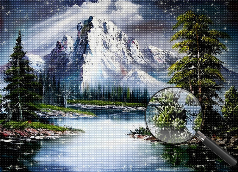 Fluss unter dem Schneeberg Diamond Painting