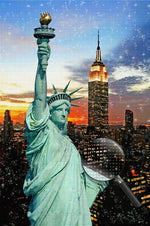 Freiheitsstatue in der Nacht Diamond Painting