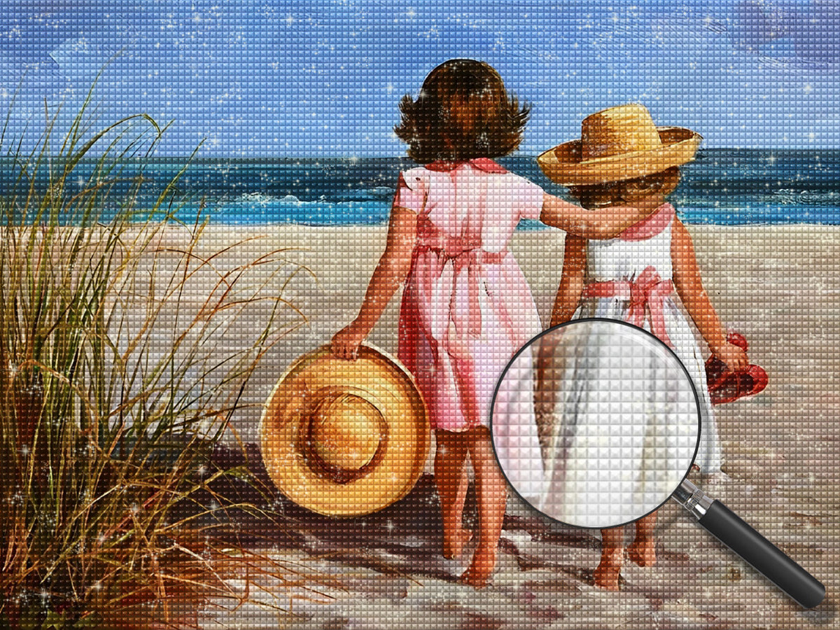 Freundinnen am Strand Diamond Painting