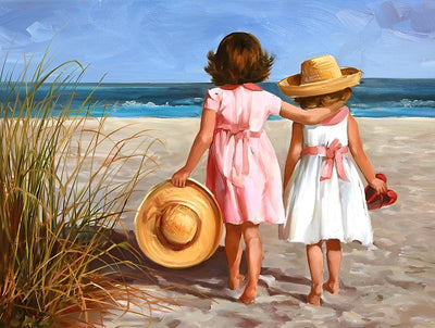 Freundinnen am Strand Diamond Painting