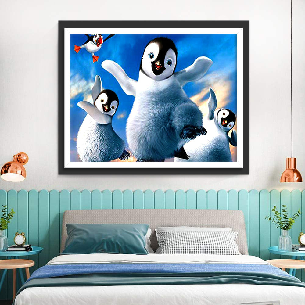 Fröhliche Pinguine Diamond Painting