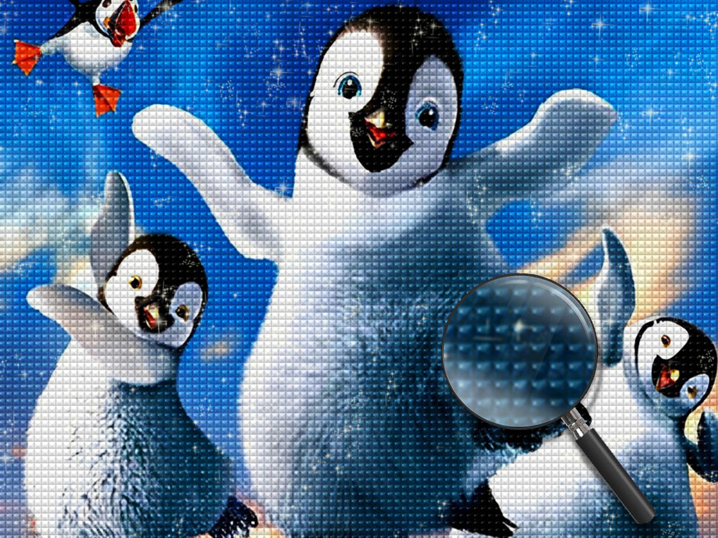 Fröhliche Pinguine Diamond Painting