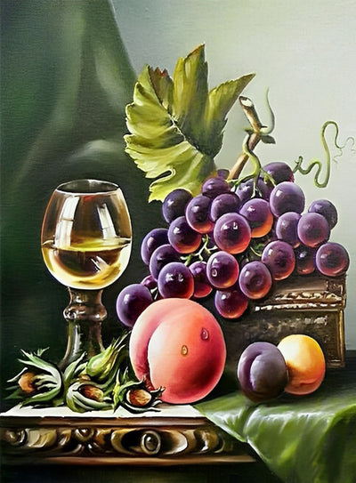 Früchte und Champagner Diamond Painting