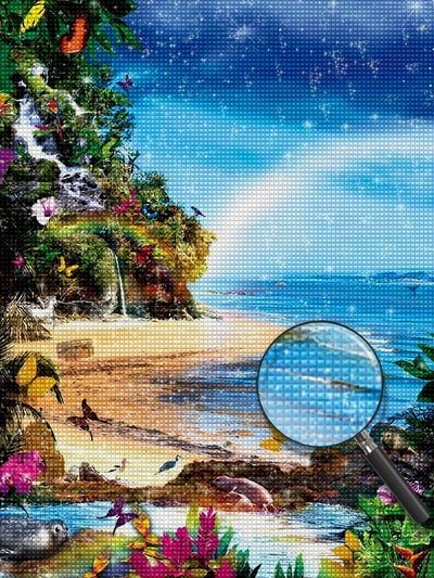 Frühlingslandschaft am Meer Diamond Painting