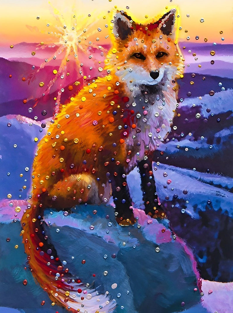 Fuchs bei Sonnenuntergang Diamond Painting