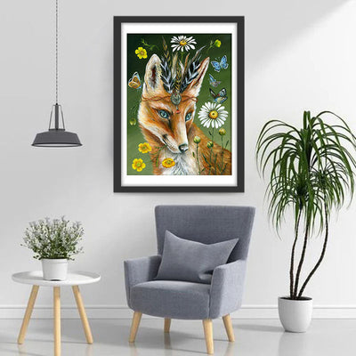 Fuchs Blumen Schmetterlinge Diamond Painting