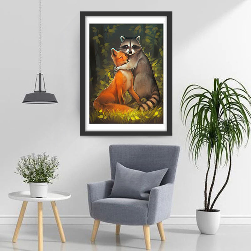 Fuchs und Waschbär Diamond Painting