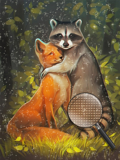 Fuchs und Waschbär Diamond Painting