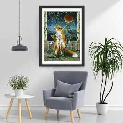 Fuchs Vogel Mond Diamond Painting