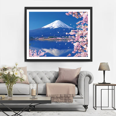 Fuji und Kirschblüten Diamond Painting