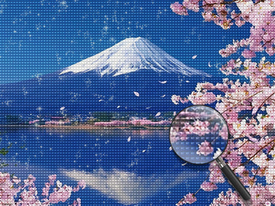 Fuji und Kirschblüten Diamond Painting