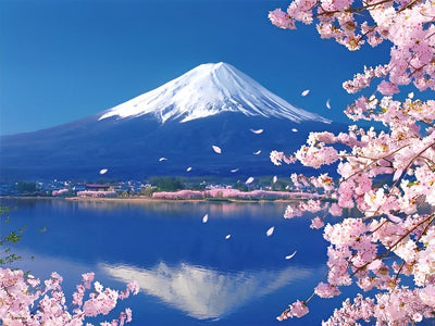 Fuji und Kirschblüten Diamond Painting