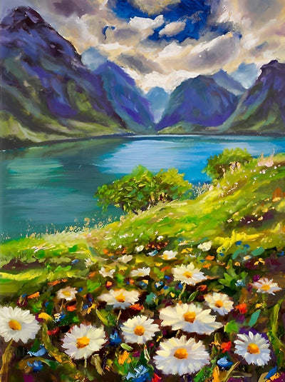 Gänseblümchen im Tal Diamond Painting