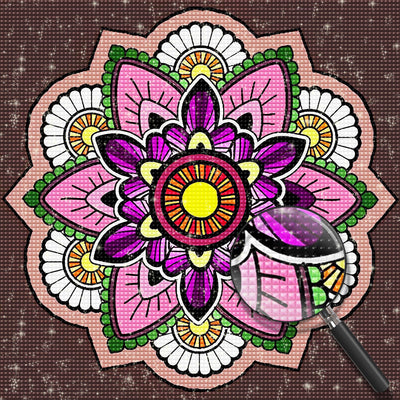 Gänseblumen Mandala Diamond Painting