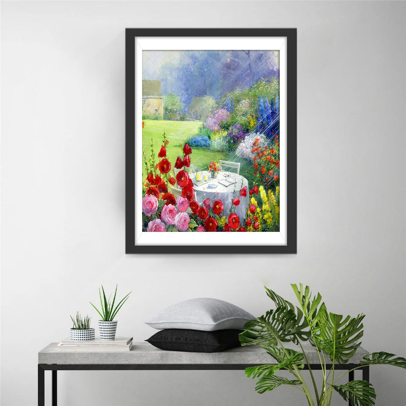 Garten Blumen Tisch Diamond Painting