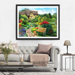 Garten und Hütte im Frühling Diamond Painting