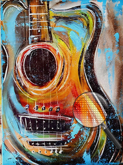 Gebrochene bunte Gitarre Diamond Painting