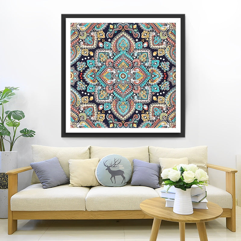 Gelb-grünes Mandala Diamond Painting