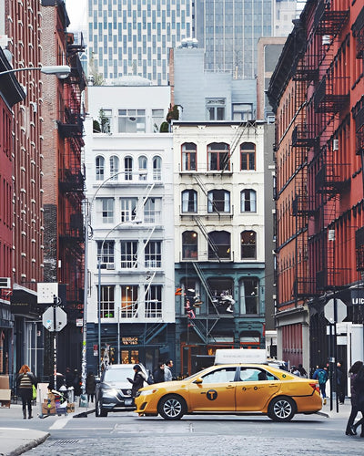 Gelbes Taxi auf der Straße von New York Diamond Painting