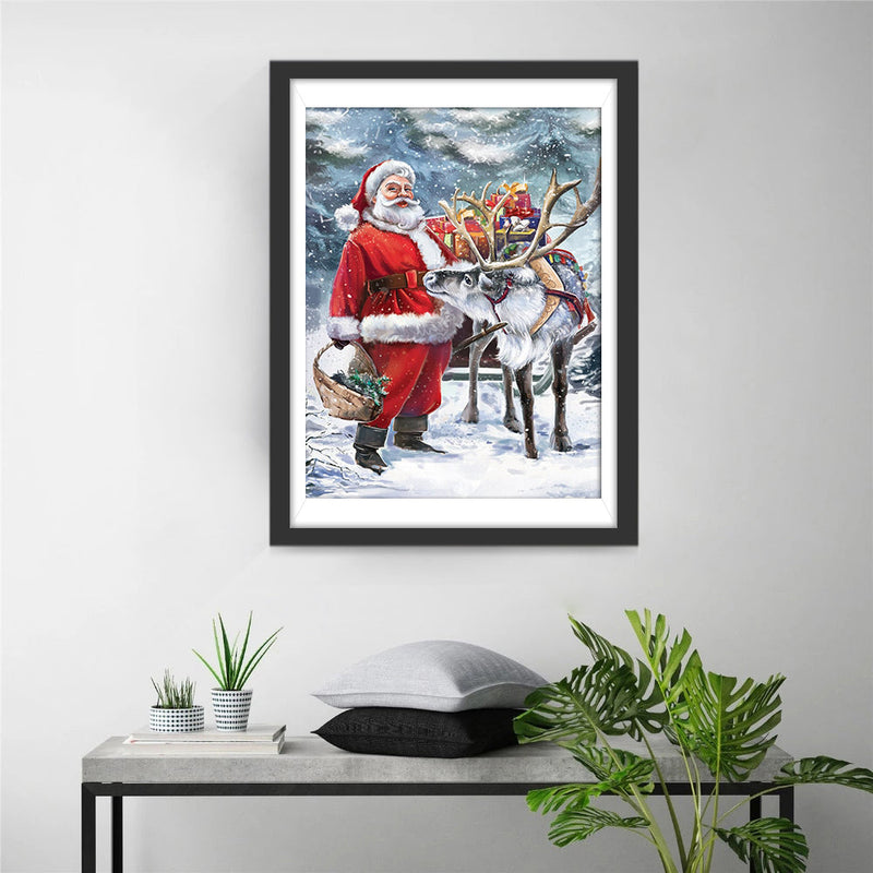 Geschenke Elch Weihnachtsmann Diamond Painting