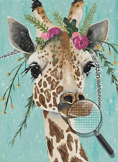 Giraffe mit einem Kranz Diamond Painting